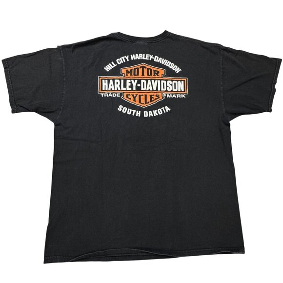 Harley-Davidson Rebel Graphic T-Shirt Black Cotton Hill City South Dakota Sz XL - Picture 2 of 10